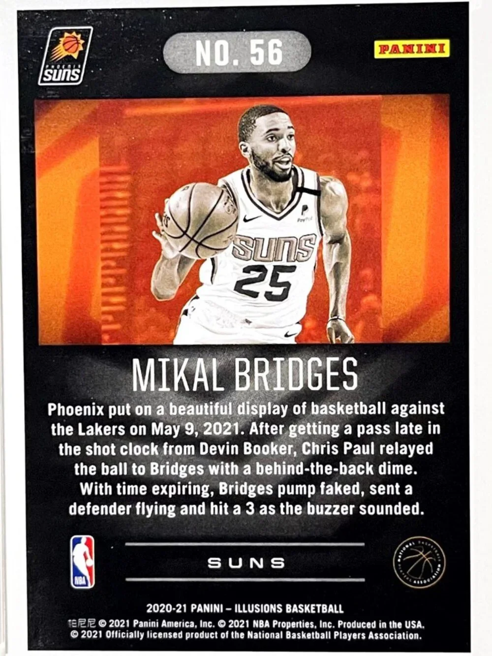 Mikal Bridges 2020-21 NBA Illusions Phoenix Suns #56 (HOLO)